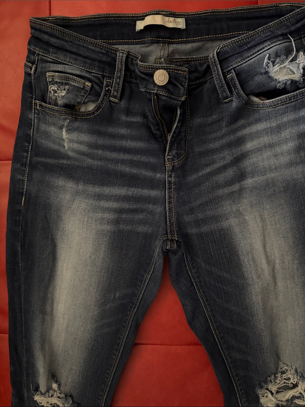 Slim Fit Distressed women skinny Jeans - Dark Blue
